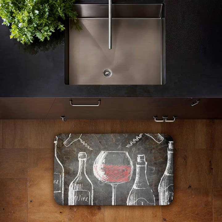 Stupell Industries - Wholesale Floor Mat - Chalkboard Style Wine Floor Mat, 30"x18"11