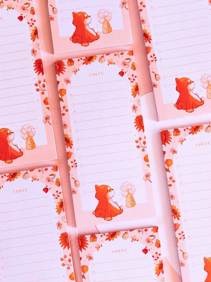 Bloc note long - Eté floral pour la vente par Sekai of kangae