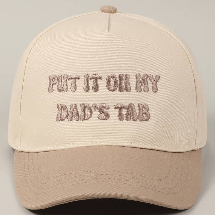 Fashion City - Wholesale Baseball Cap - Unisex - Put It On My Dad's Tab Embroidery Two-Tone Hat