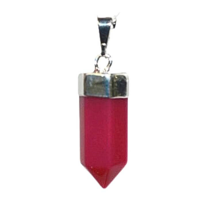 Point Pendant - Dyed Pink Agate for wholesale by Earths Elements Wholesale