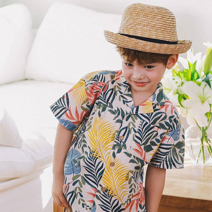 Tate Tropical Print Short Sleeve Vacation Shirt for wholesale by ToTo Heros