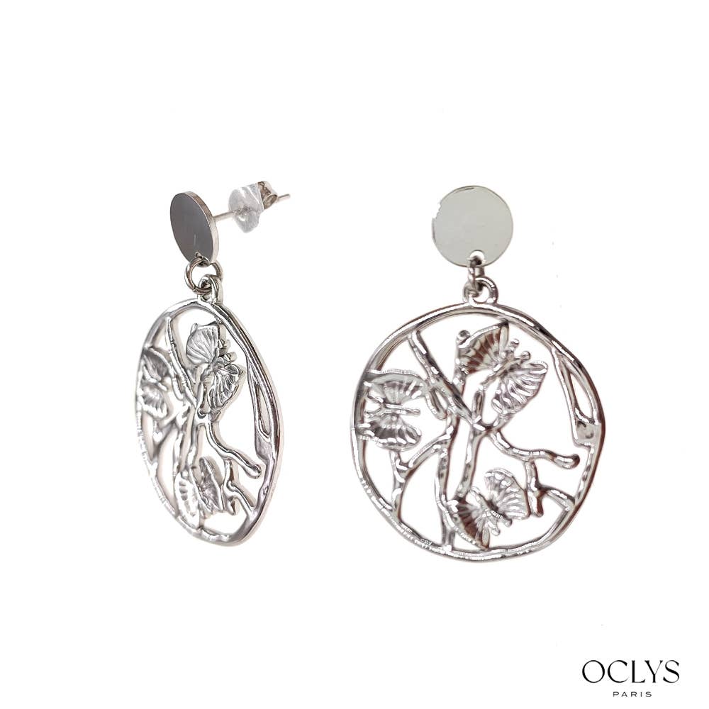 Oclys - Wholesale Dangle Earrings - Round earrings in gold stainless steel Wiki1