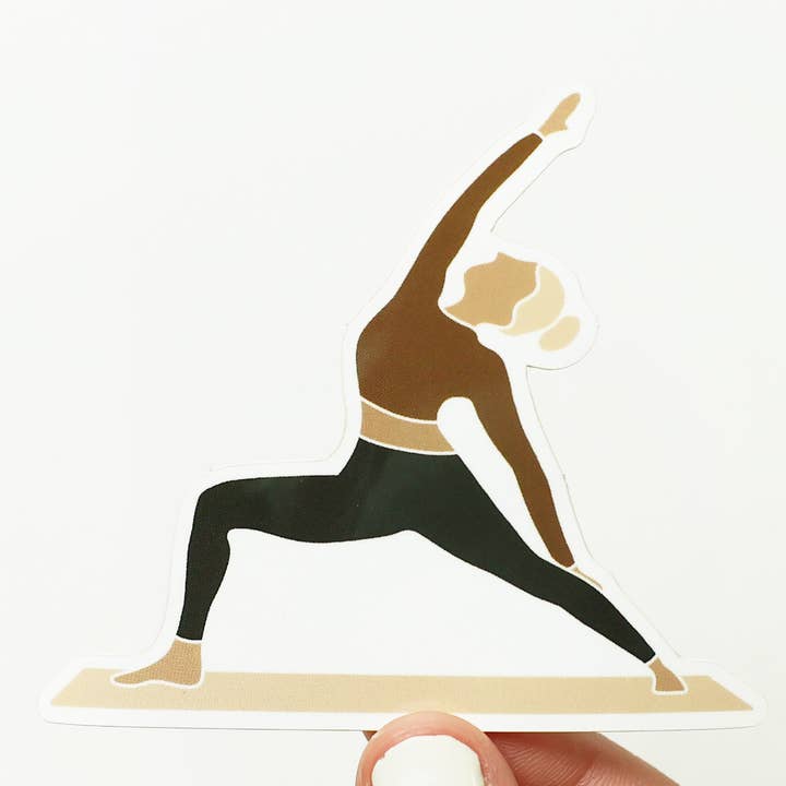 Warrior 2 Yoga Pose Vinyl klistermärke för wholesale av Union Made