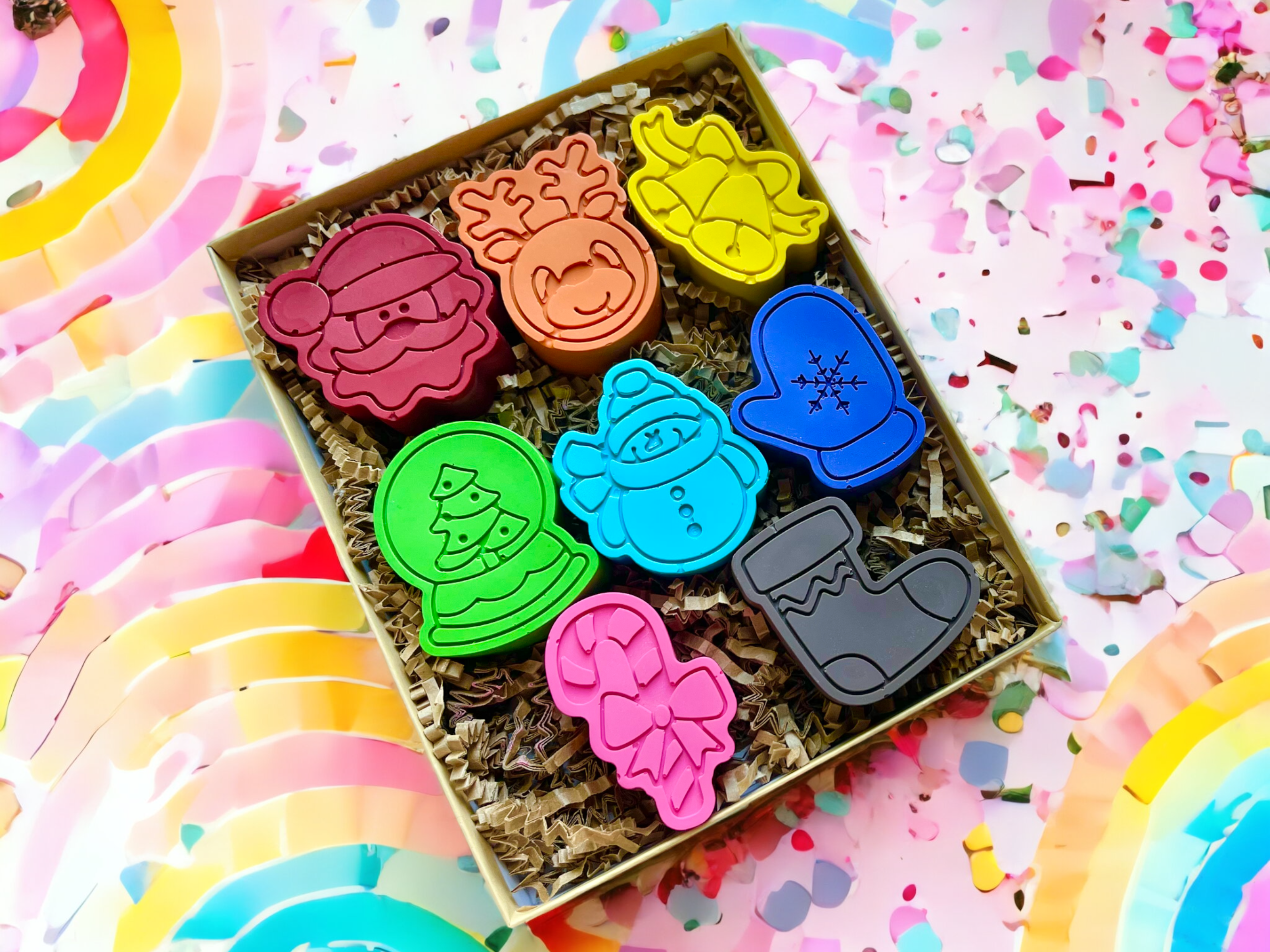 KagesKrayons - Vente Crayon – enfant et bébé - Coffret cadeau de luxe avec crayons de Noël1