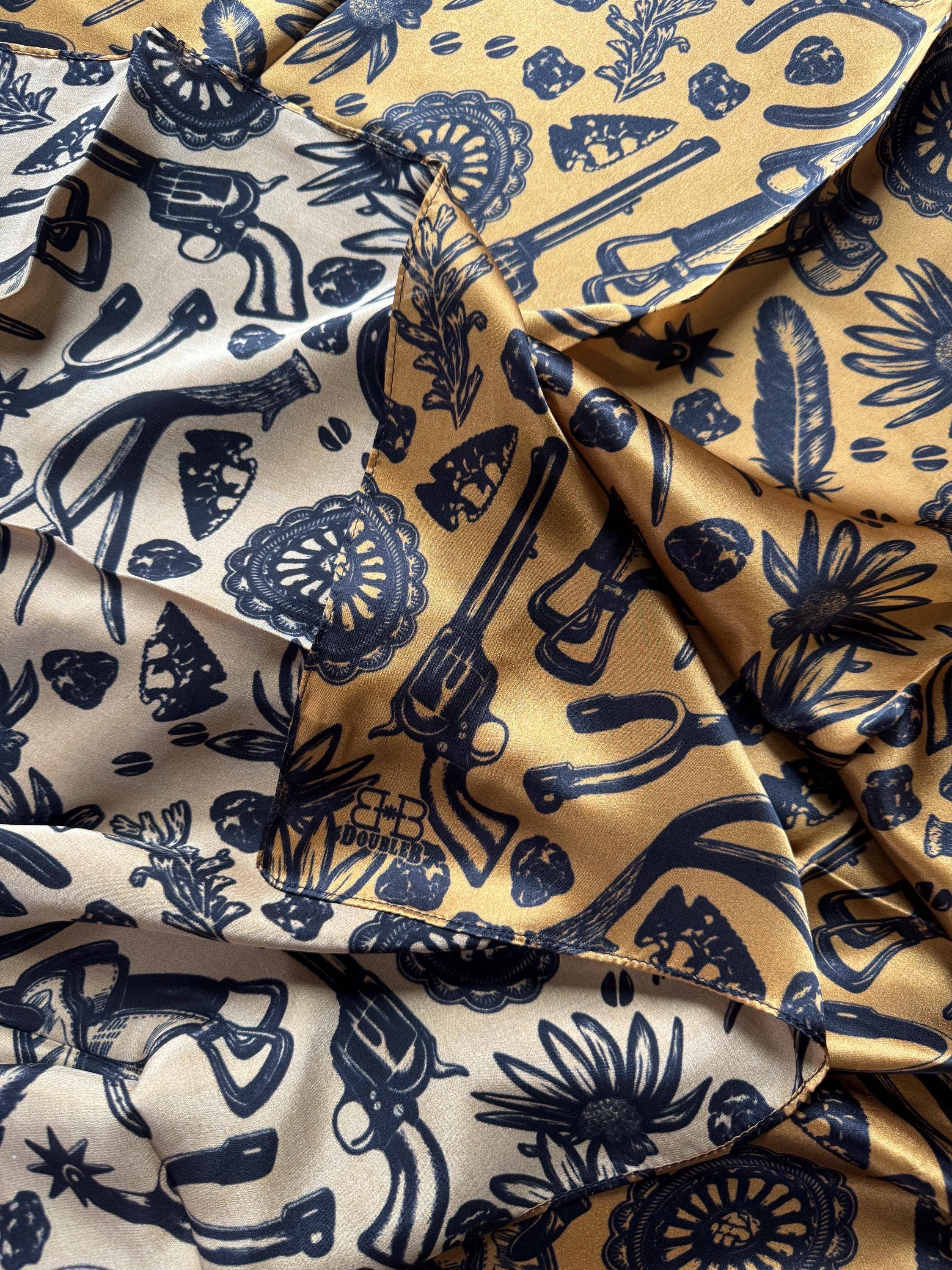 Double B Wild Rags - Wholesale Scarf - Women's - 100% Silk Wild Rag Golden High Country Cowboy Essentials by Double B Wild Rags4