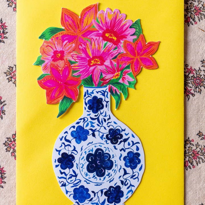 Hutch Cassidy (Greetings Cards and Paper Goods) - Wholesale Everyday Greeting Card - 'Magical Pop Up Blue Vase' Greetings Card7