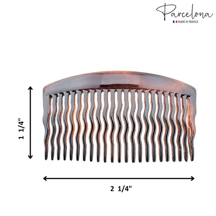 Parcelona - Wholesale Hair Brush/Comb - Parcelona French Zig Zag Small Celluloid Acetate 23 Teeth Side Hair Combs(2 Pcs)4
