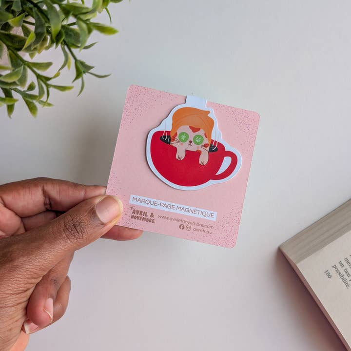 Segnalibro Magnetico – Gatto-puccino per la vendita all'ingrosso da parte di Avril & Novembre