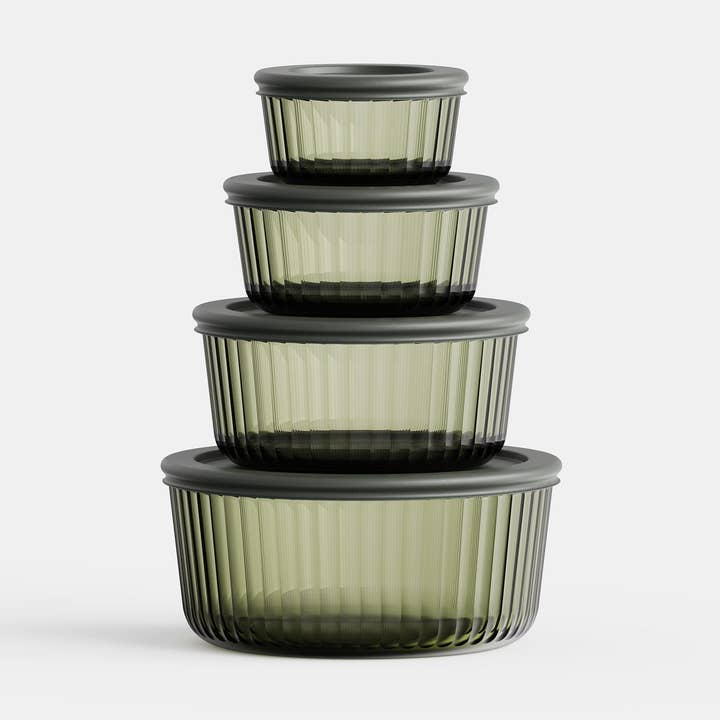 Stria Olive Rund Set (3 Behållare) för wholesale av Genicook Product LLC