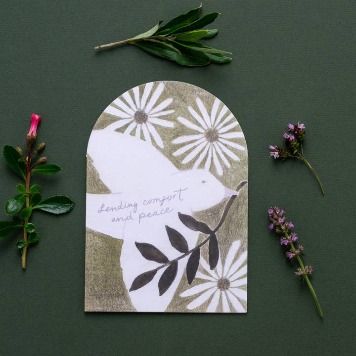 'Comfort & Peace' Sympathy Encouragement Card for wholesale by The Hidden Pearl Studio