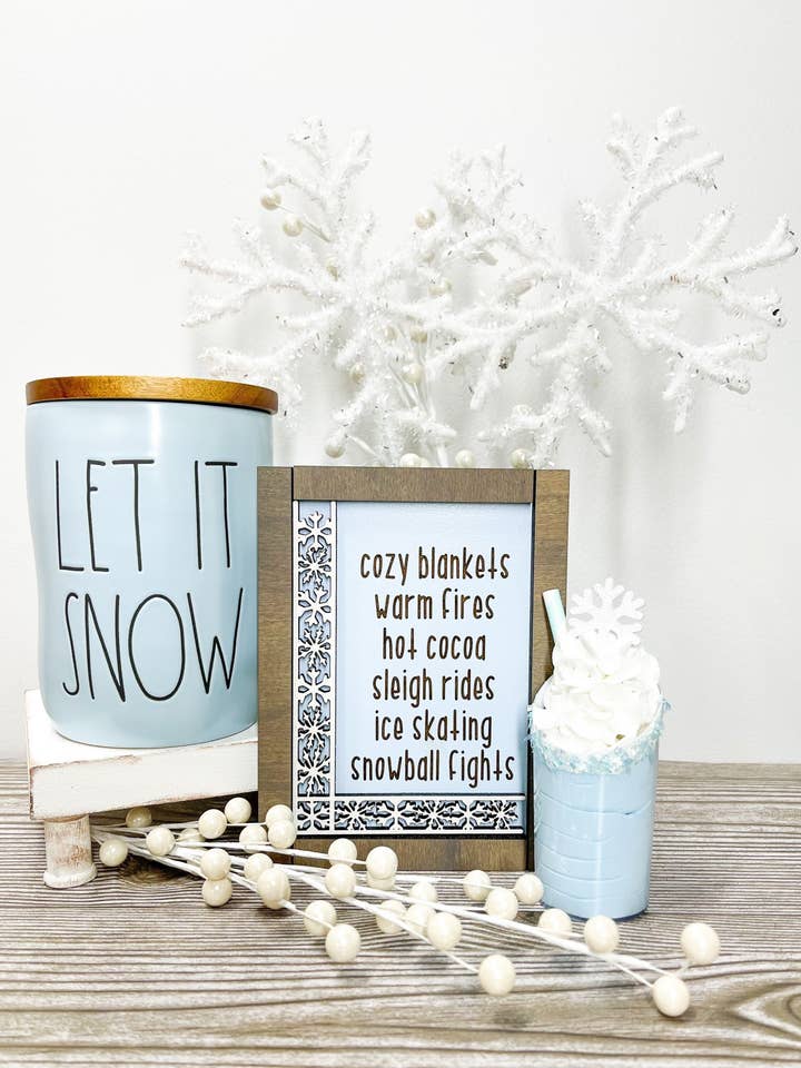 Panneau d'hiver, plateau d'hiver à plusieurs niveaux, panneau en forme de flocon de neige pour la vente par Climbing Branches