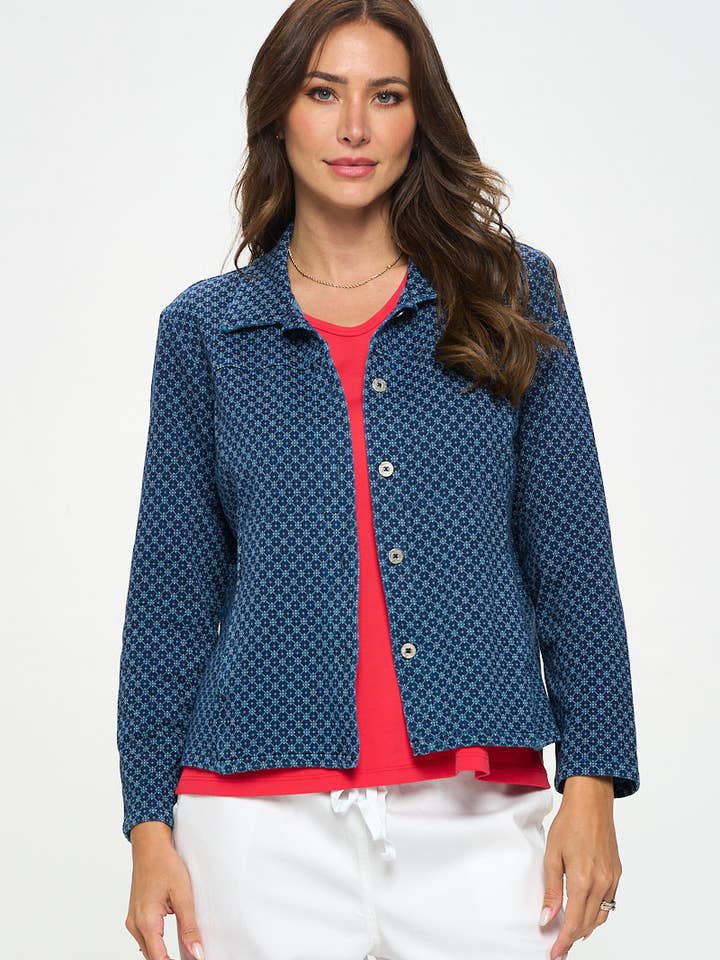 Knit Denim Jacket - D191 for wholesale by Focus Fashion