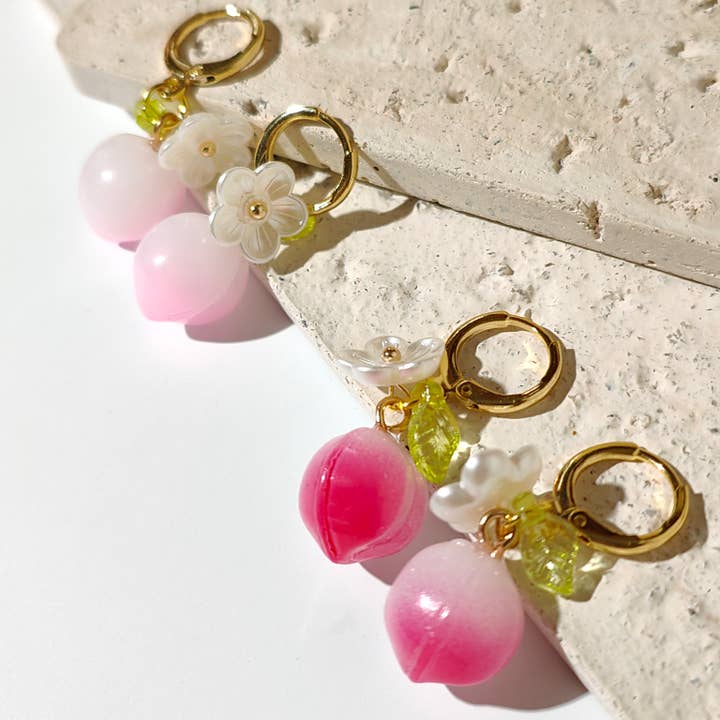 Vachana - Vendita all'ingrosso Orecchini pendenti - Orecchini a Cerchio Peach2