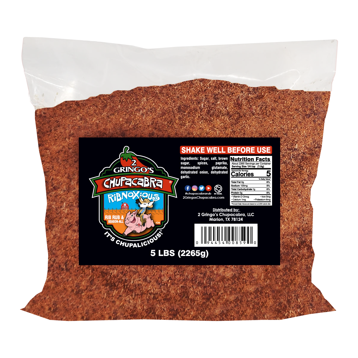 2 Gringos Chupacabra - Wholesale Dried Spice Mix - 5 LB BULK SEASONING6