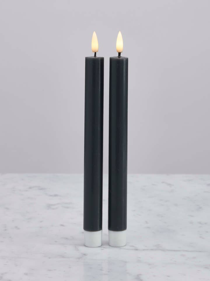 LED 2 pk Dinner Candle Dk Grey 22 cm for wholesale by Norway Designstudio