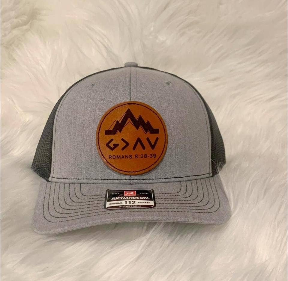 MLB Customs - MyLittleBlessing,LLC - Wholesale Trucker Hat - Unisex - Richardson 112 - God is Greater- Leatherette Patch