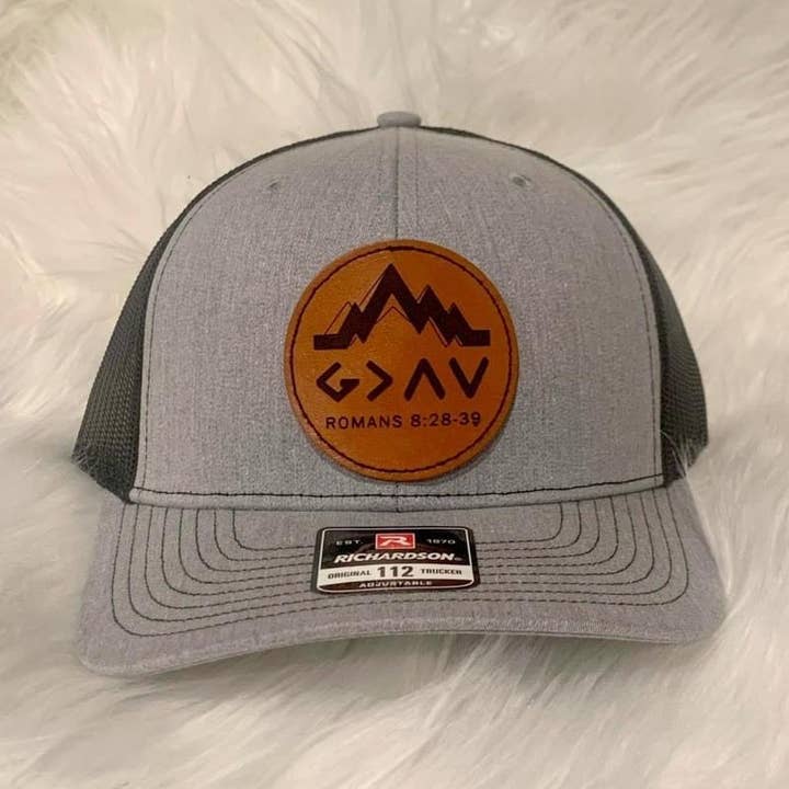 MLB Customs - MyLittleBlessing,LLC - Wholesale Trucker Hat - Unisex - Richardson 112 - God is Greater- Leatherette Patch0