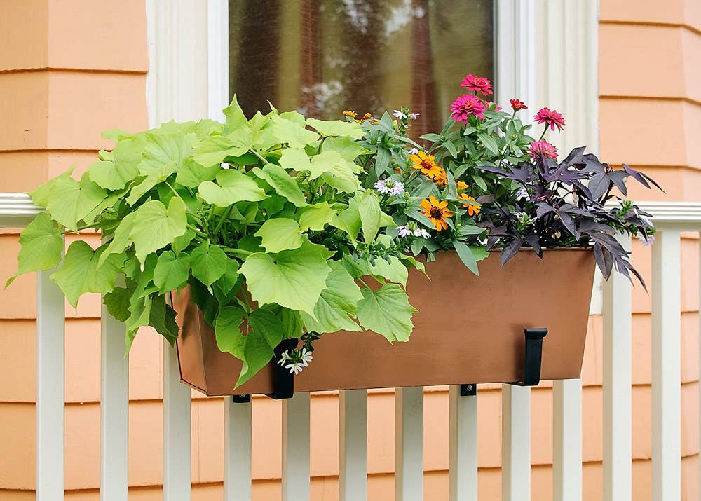 ACHLA Designs - Wholesale Planter Box - Medium Plain Copper Plated Flower Box2