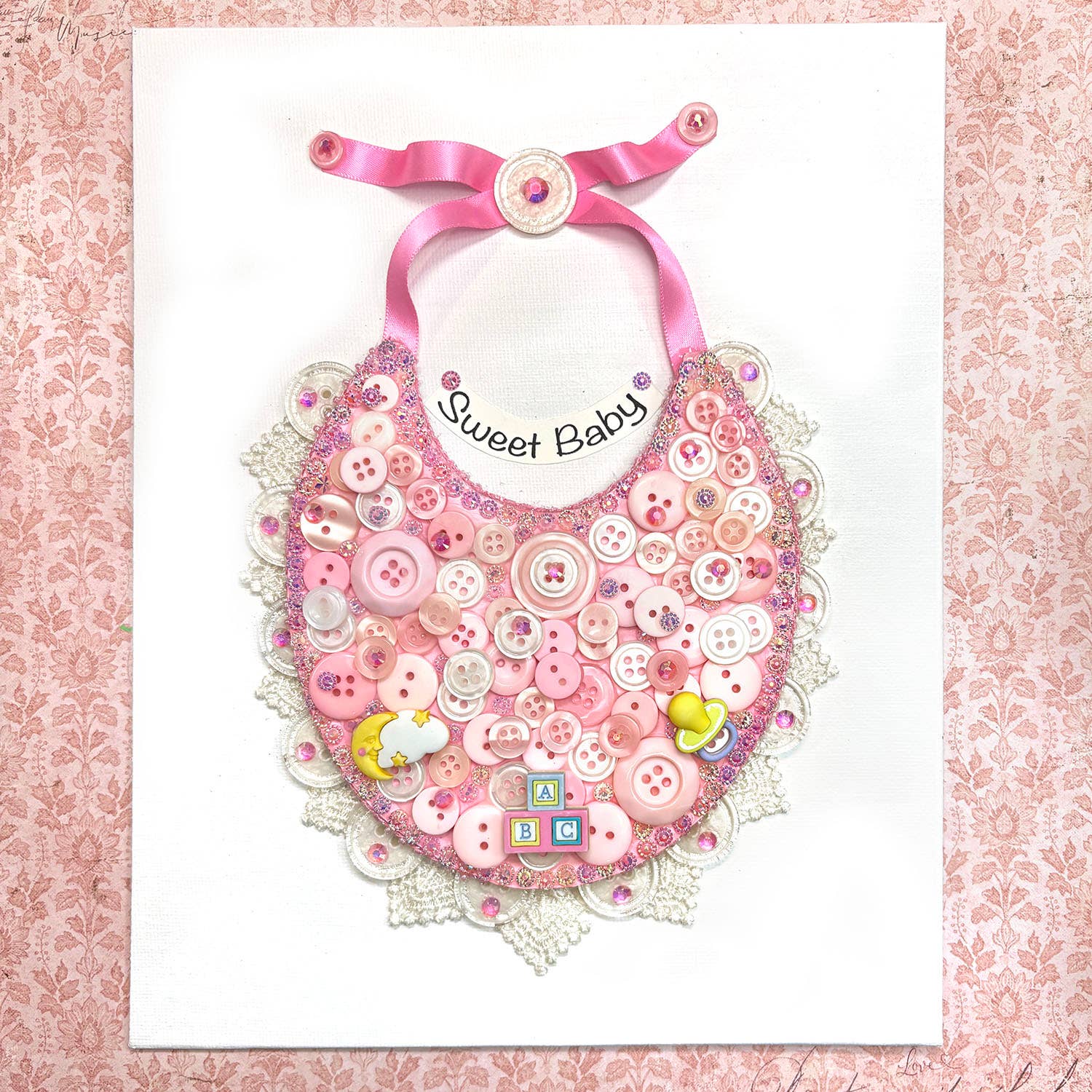 Buttons Galore & More – wholesale DIY craft kit – Baby Bib Canvas DIY Craft Kit1