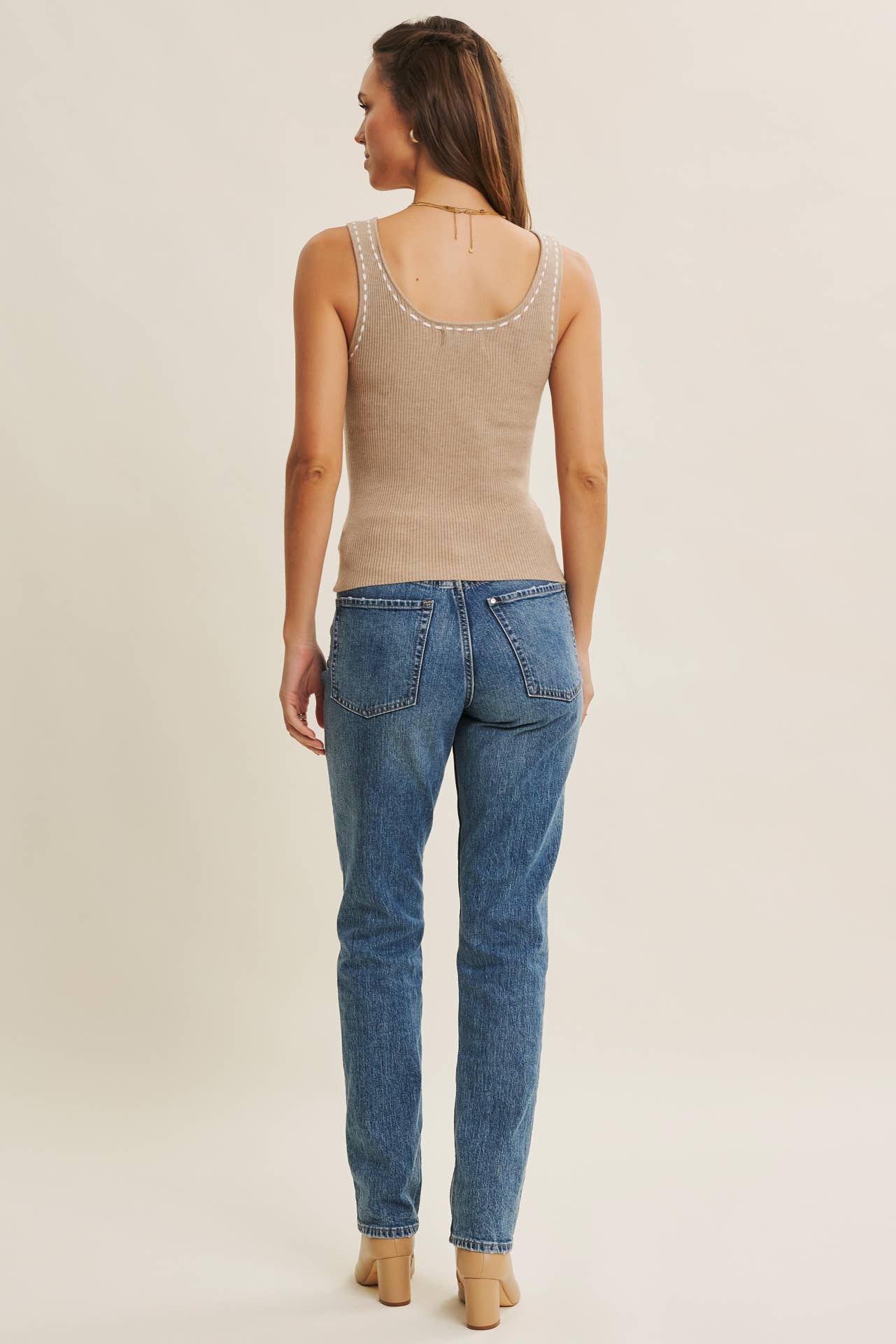 in february - Wholesale Knit Sweater - Women's - EVERYDAY SOFT CONTRAST STITCH LUXE SWEATER TANK8