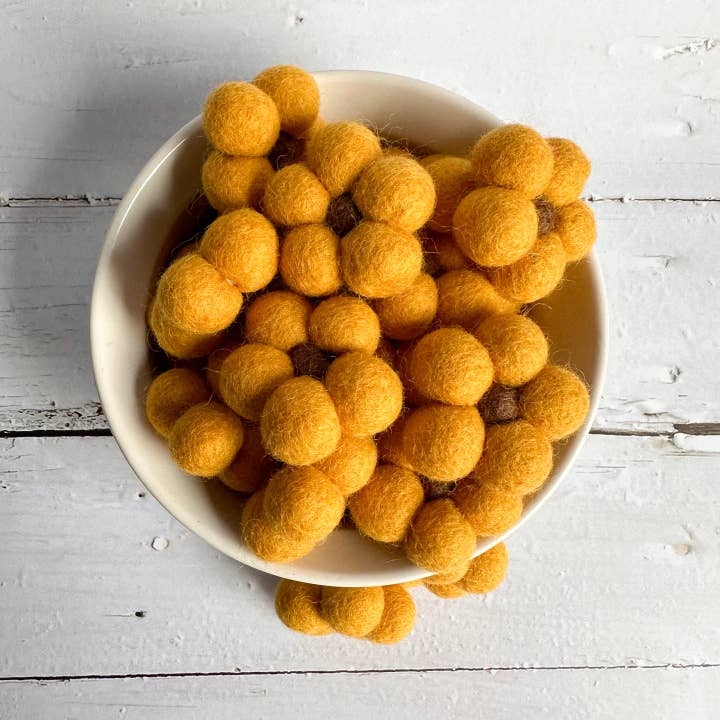 Sewing Seeds Play - Wholesale Decorative Tabletop Object - One Mini Felt Ball Sunflower1