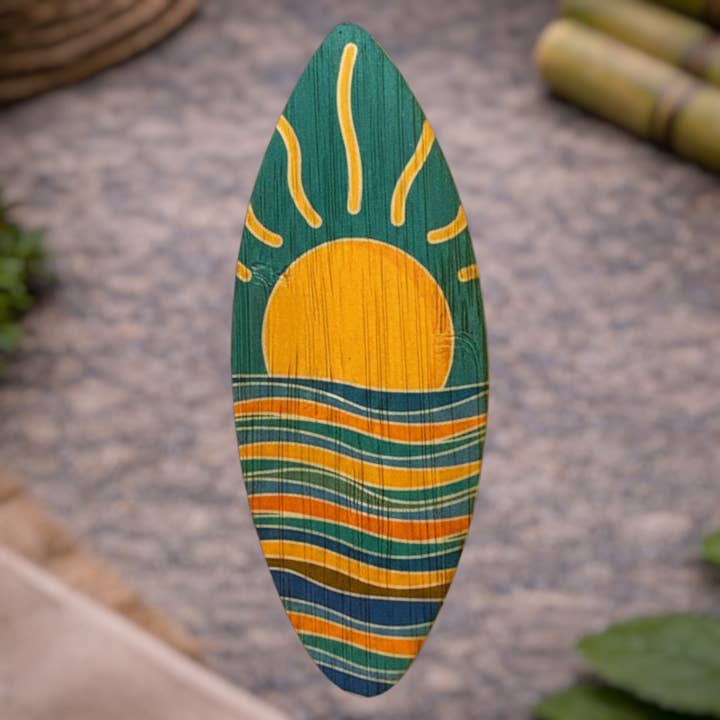 Sunset Surfboard for wholesale by Bamboo Wood Stickers