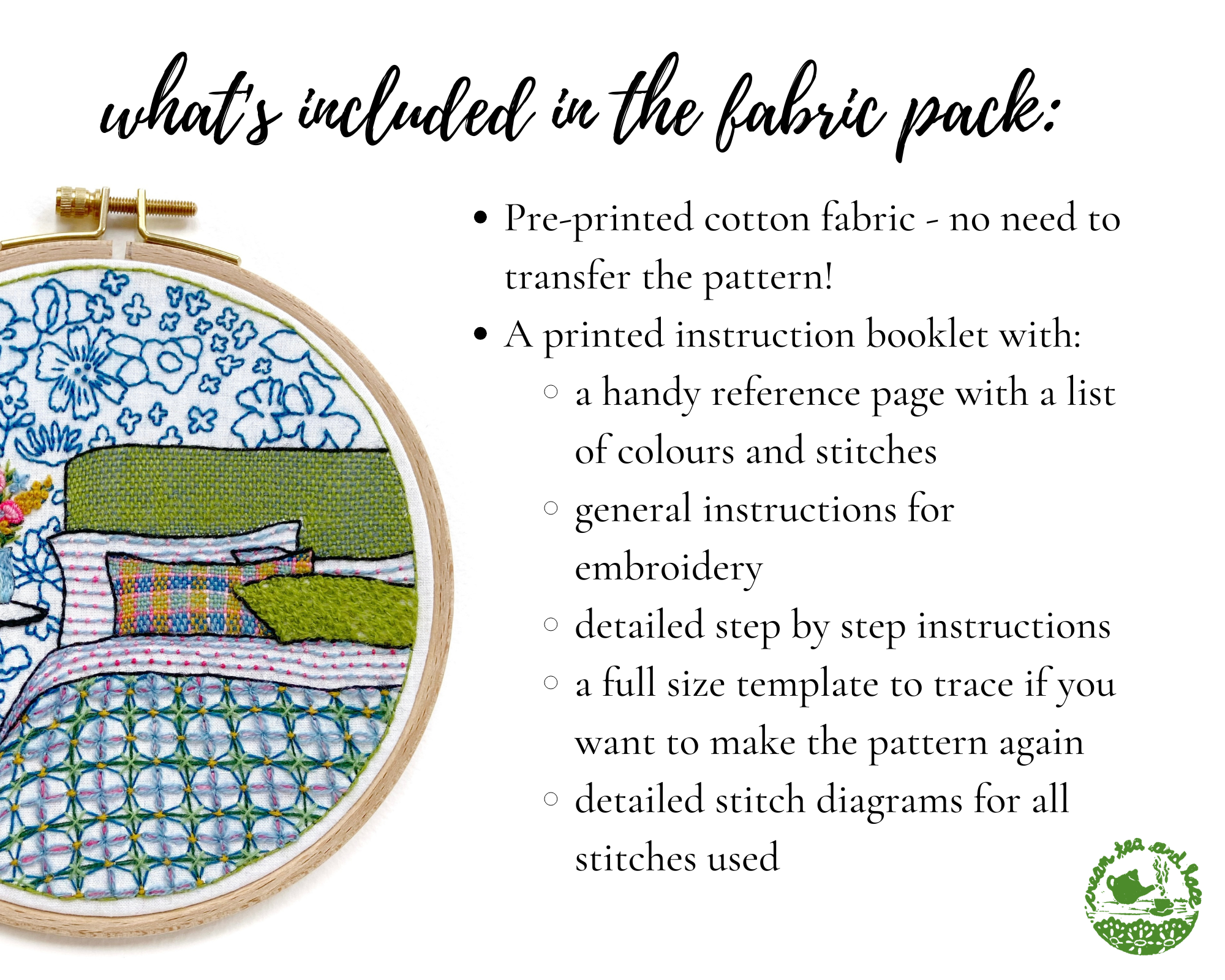 Cream Tea and Lace - Wholesale Embroidery/Cross Stitch Supplies - embroidery kit midsummer, interior design modern hoop art4