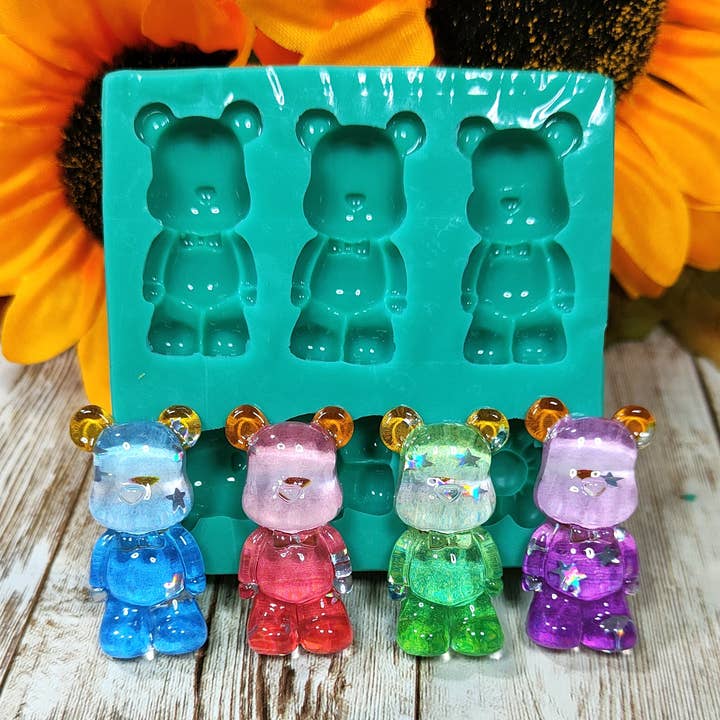 Large Bear Molds 5cm 4pcs in silicone for resin and plaster for wholesale by Serena Creazione di Serena Stampone