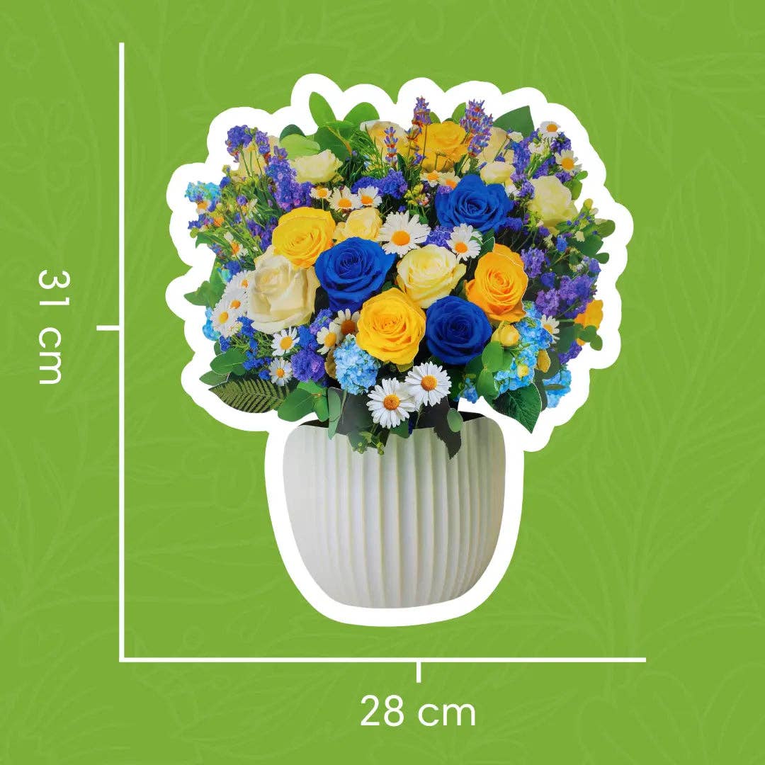 PetalPal – wholesale Vardagliga hälsningskort – Cerulean Dream Pop-Up Bukett12