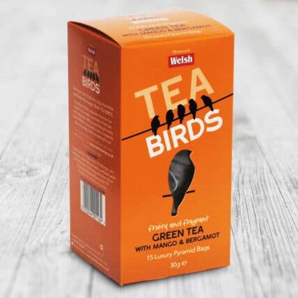 Welsh Tea Birds - 15 Green Tea Mango & Bergamot for wholesale by Welsh Brew Tea
