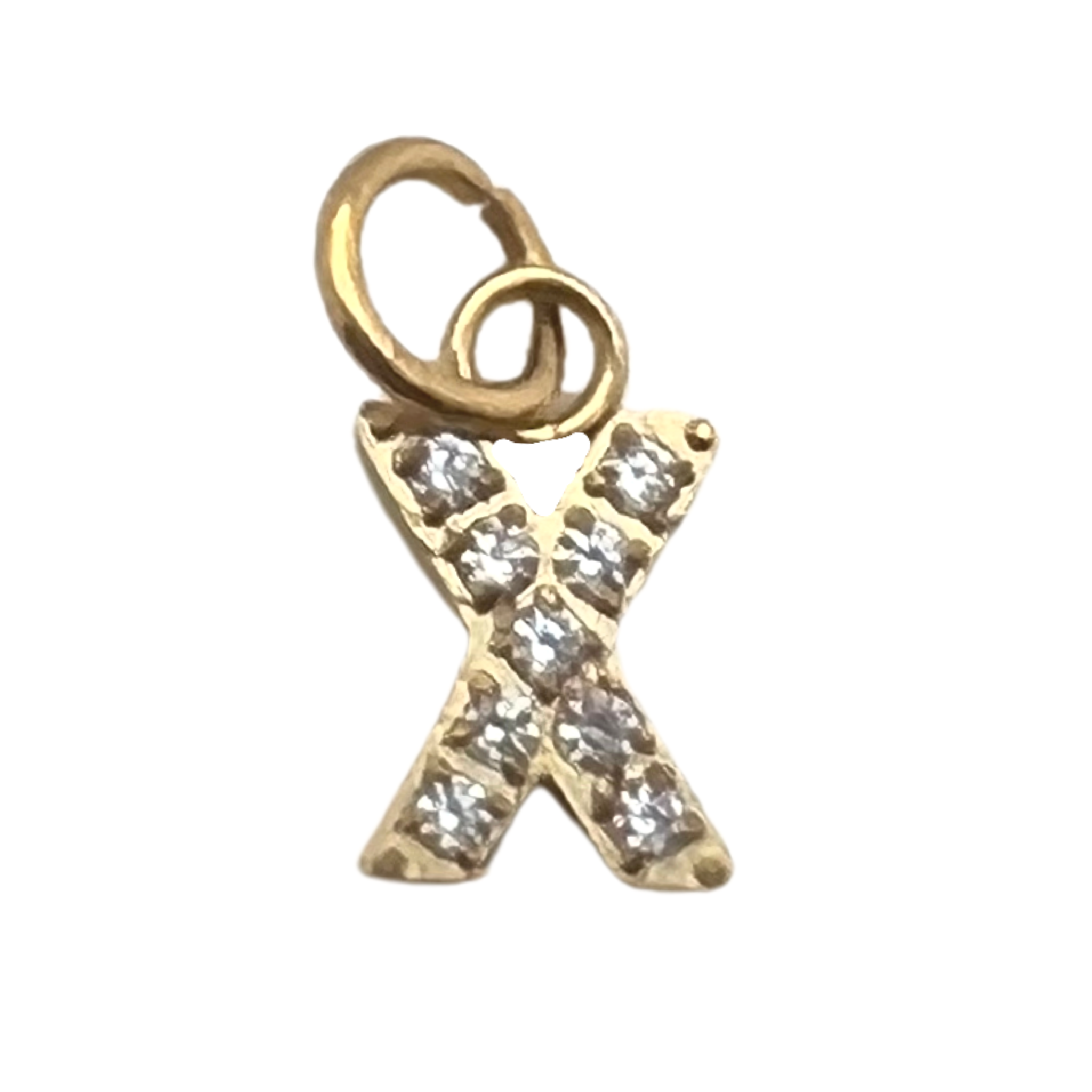 WJW – wholesale Individual charm/pendant – Gold Pavé Set CZ Initial Letter Charms30
