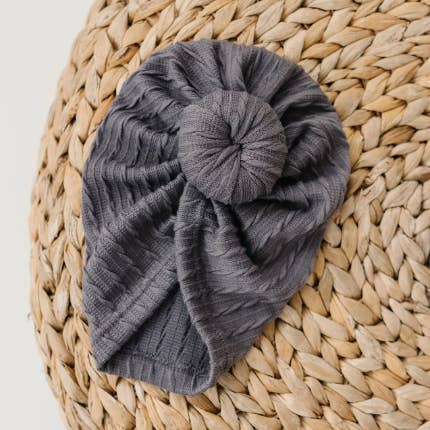 Cable Knit Bun Baby Turban for wholesale by Golden Dot Lane