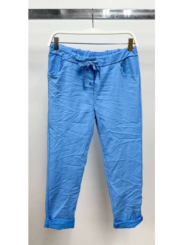 VENTI6 - Vendita all'ingrosso Pantalone - Donna - JOGGERS CON COULISSE INCRESPATI A TINTA UNITA (50060)37