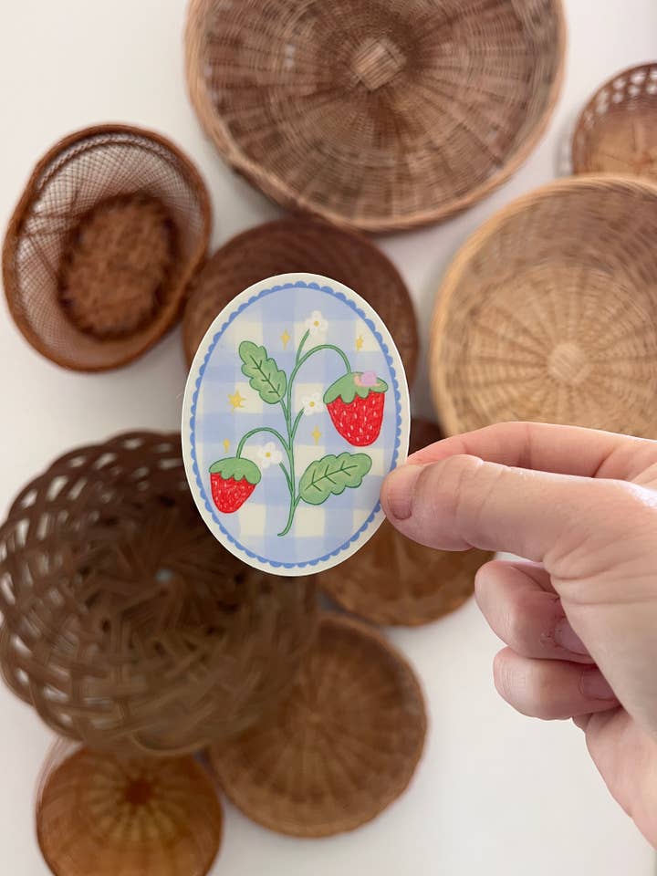 Strawberry Picnic Sticker for wholesale by Hanstan Studio