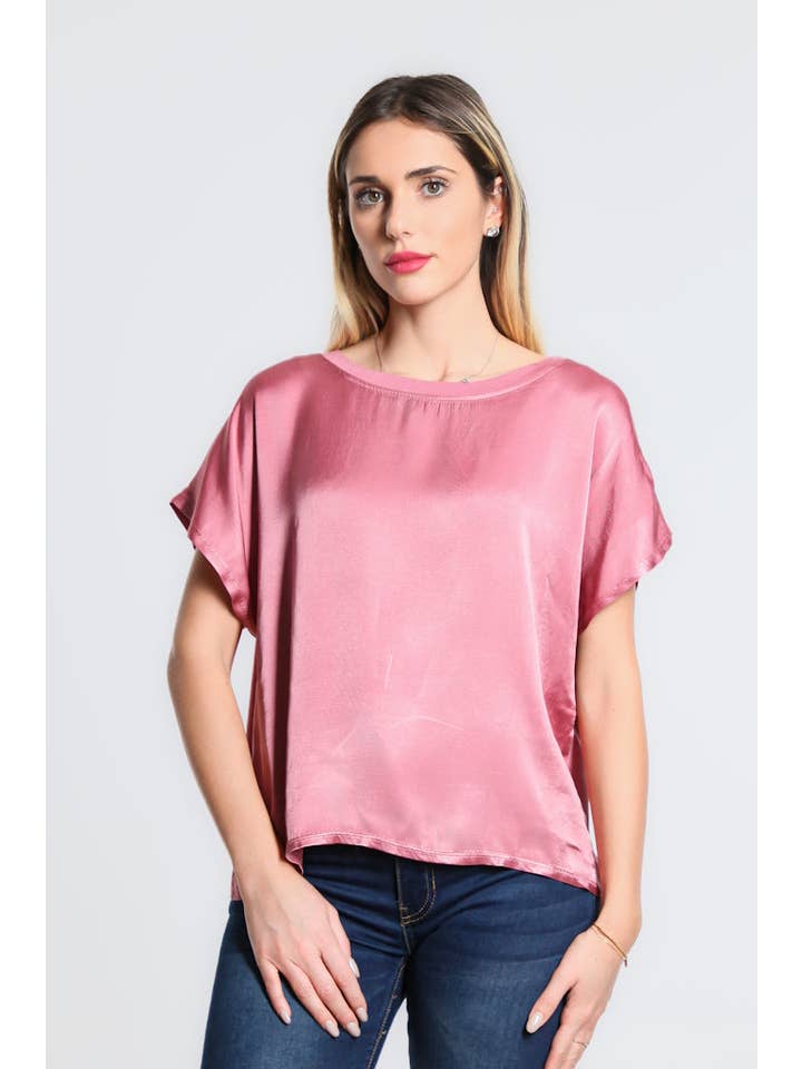 TINA Stephens Italy/Tees By Tina - Wholesale Blouse - Women's - Lindy Viscose Sheen Top (BSS225)