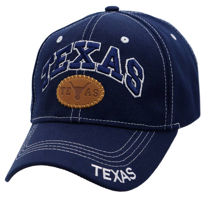 Cap Zone – Großhandel Basecap – Unisex – Texas Arc-Logo-Baseballkappe mit kontrastierender Naht4
