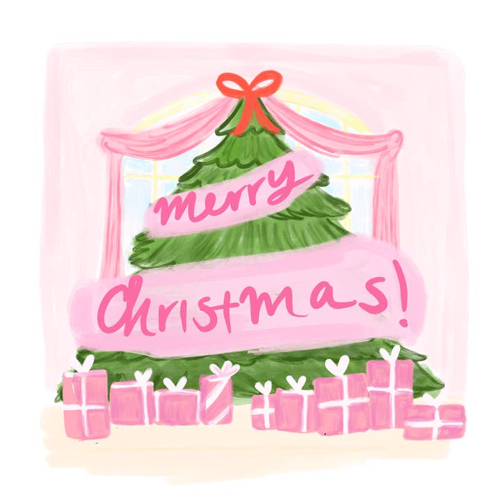 Merry Christmas in pink Card for wholesale by ETHOS ANEW