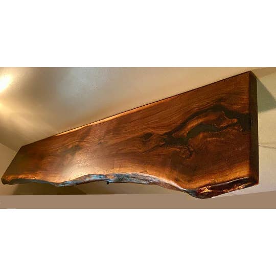 Steel Oak - Wholesale Wall Mounted Shelf - Live Edge Walnut Floating Shelves w/Beautiful Grain Patterns