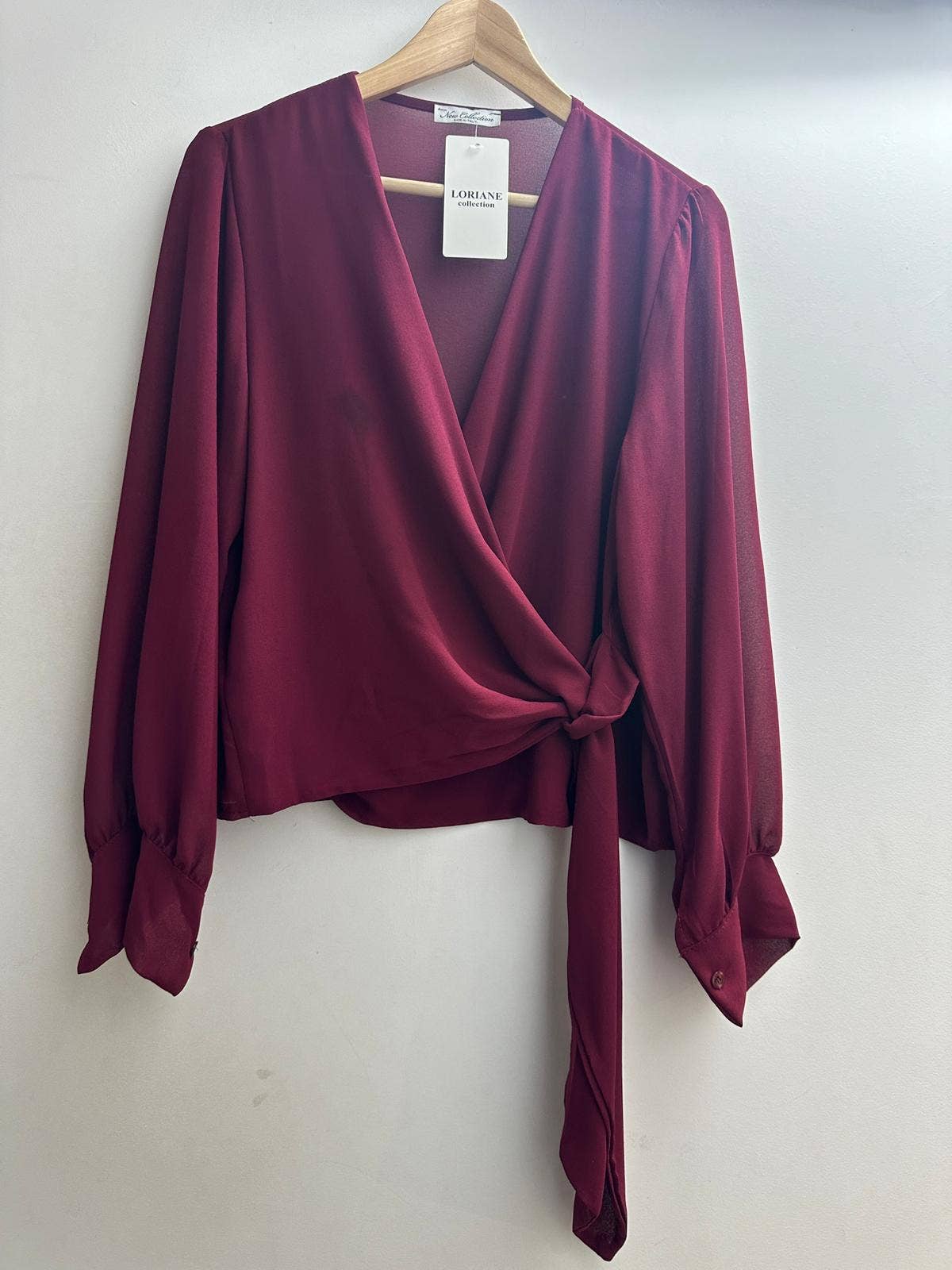 LORIANE - Venta al por mayor Blusa - Mujer - Blusa cruzada con lazo de talla única 36-408