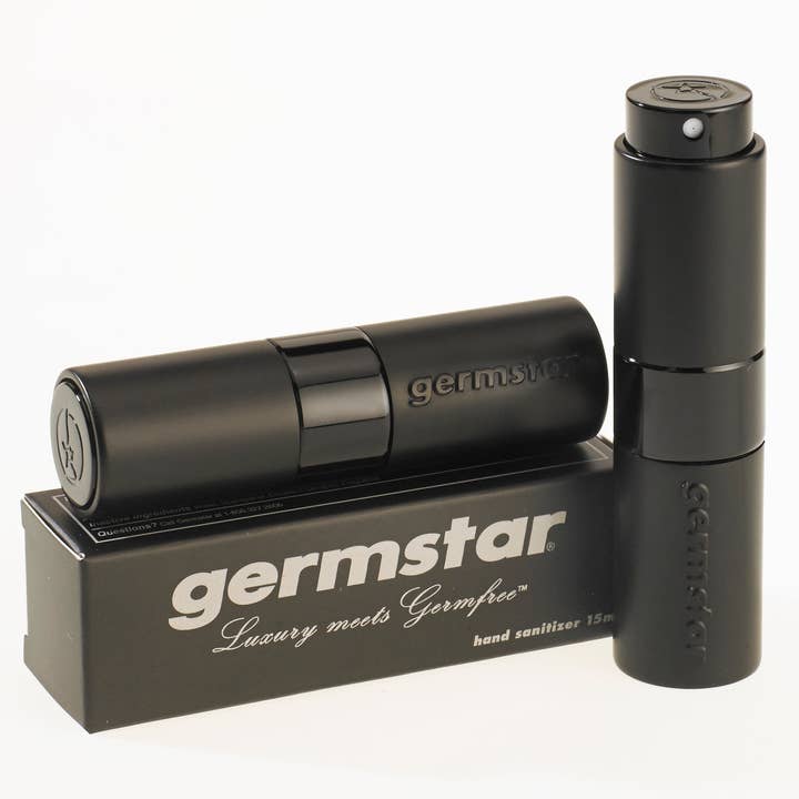 Germstar - Wholesale Hand sanitiser - PURLUXE Black Twist Open Dispenser 15ml1