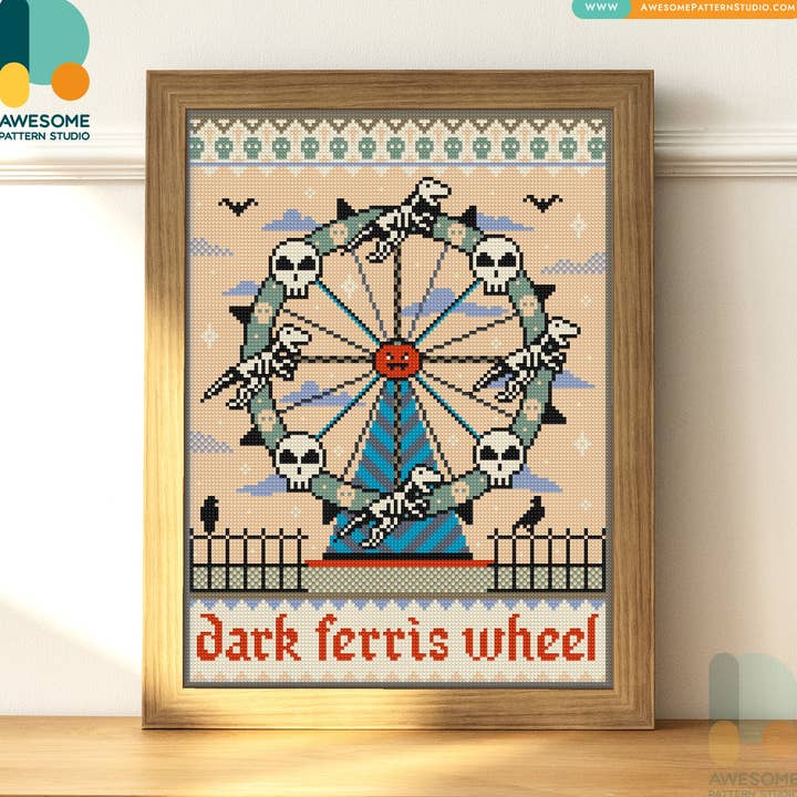 DS1981-120x162 Dark Ferris Wheel, Diamond Painting Kit for wholesale by Awesome Pattern Studio