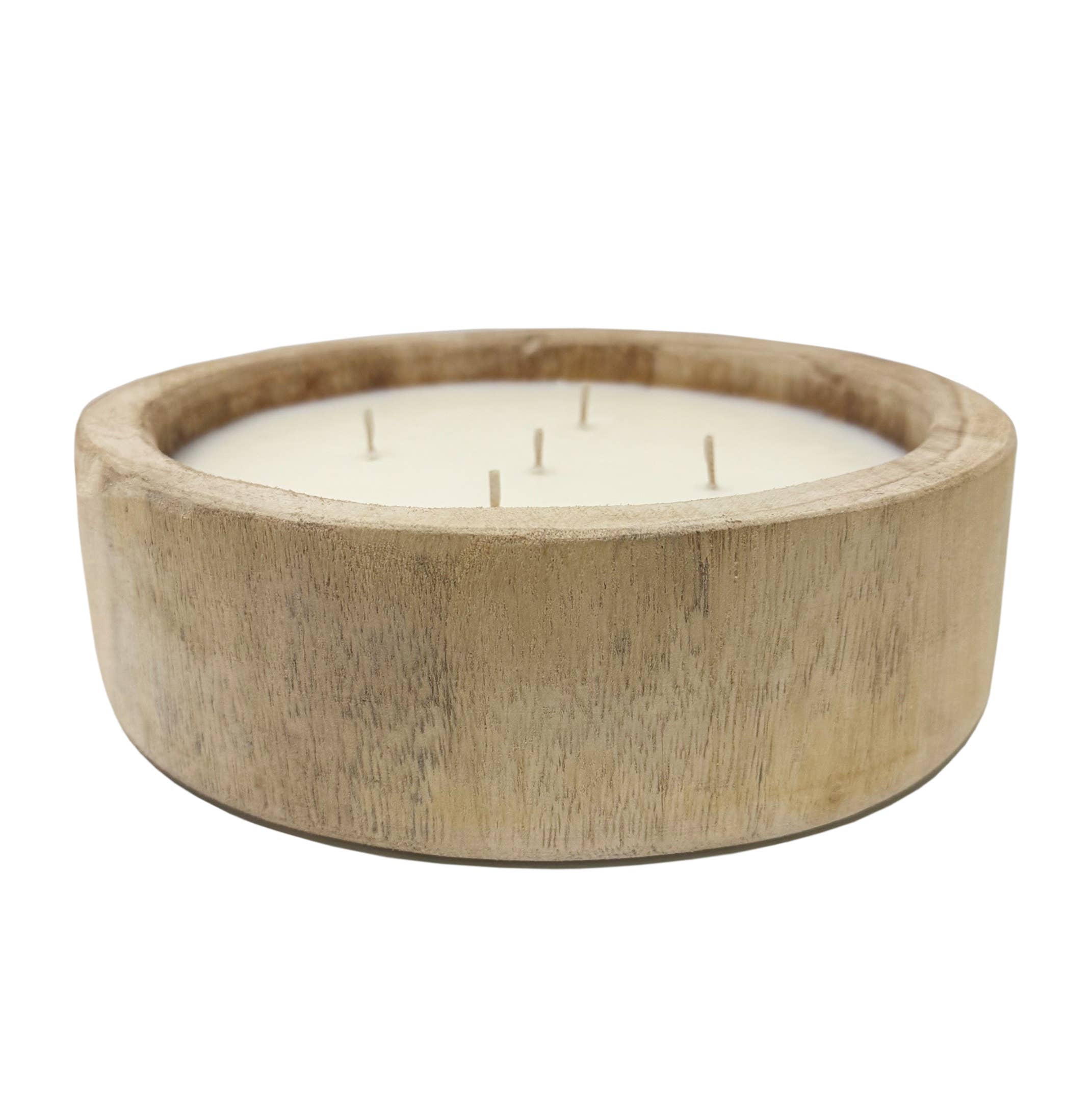 Andaluca - Wholesale Jar/Filled Candle - 9.5" Paulownia Circular Wood Candle4