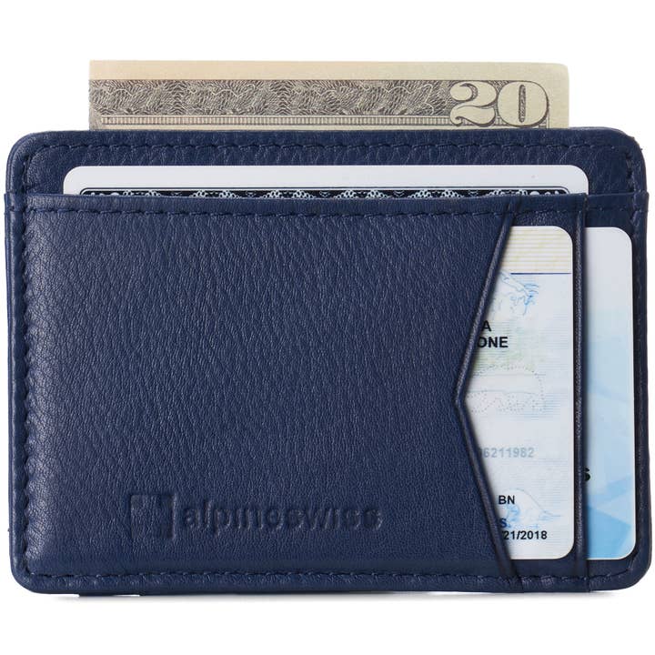 Alpine Swiss - Wholesale Wallet - Men's - Men RFID Safe Minimalist Front Pocket Wallet Leather Thin Ca4