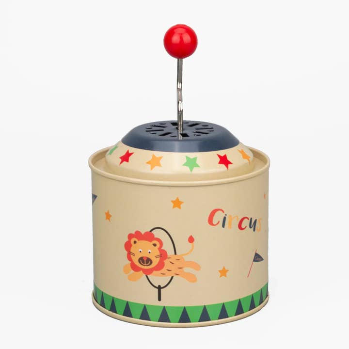 Tin Barrel Hand Crank Music Box - Circus Theme for wholesale by giftland