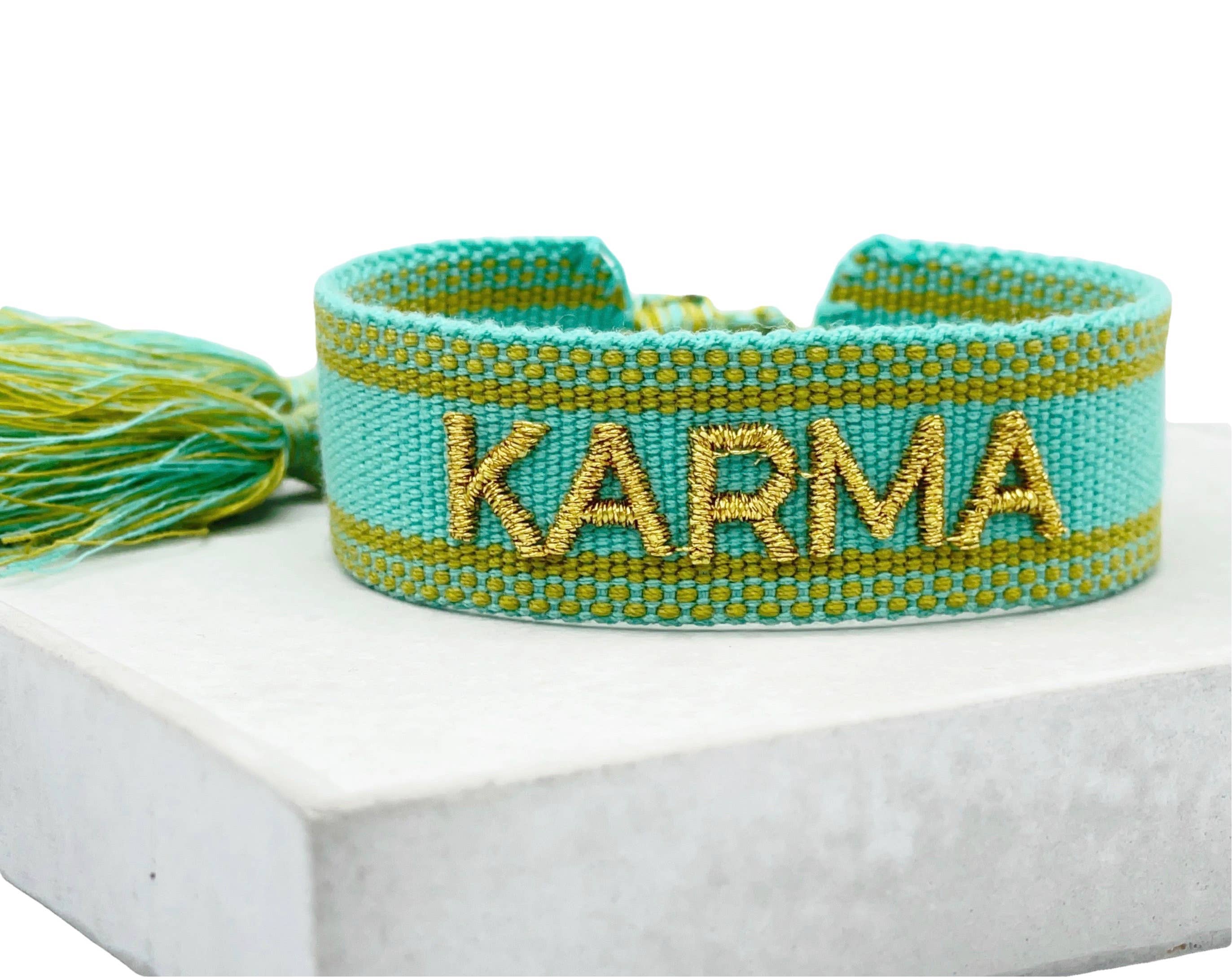 Parsley & Pepper - Wholesale Woven/Braided Bracelet - KARMA statement bracelet woven, embroidered1