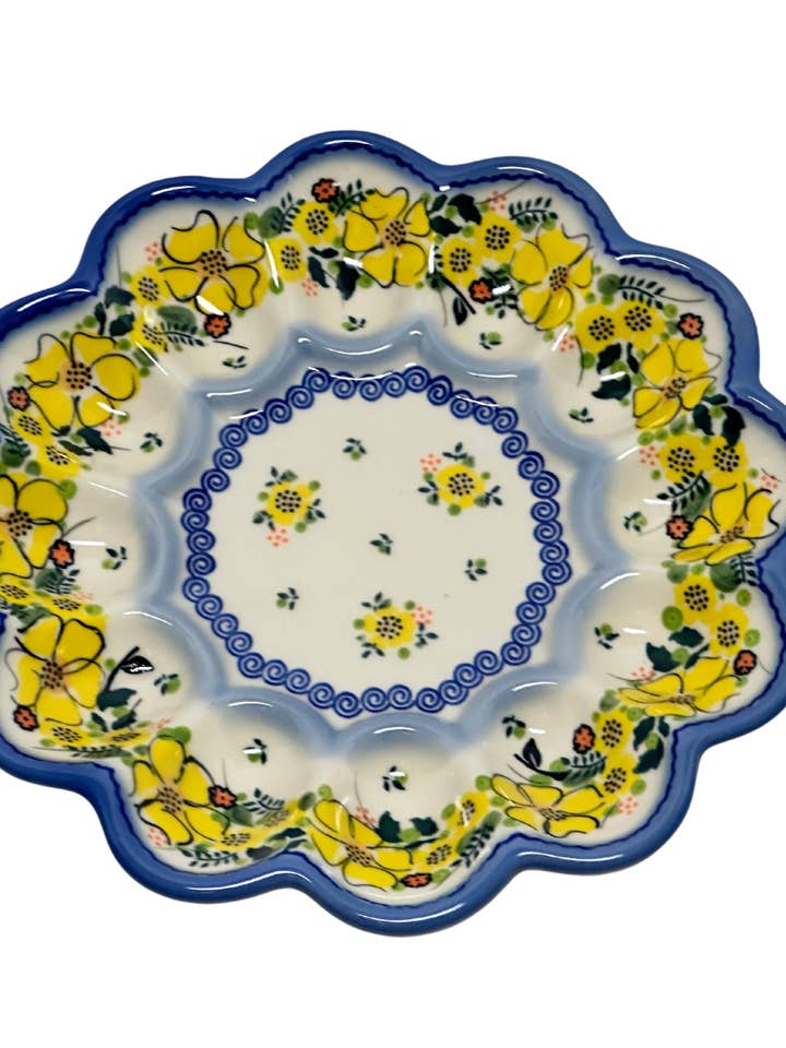 Egg Plate, 12 count - Glorious for wholesale by Music City Polish Pottery