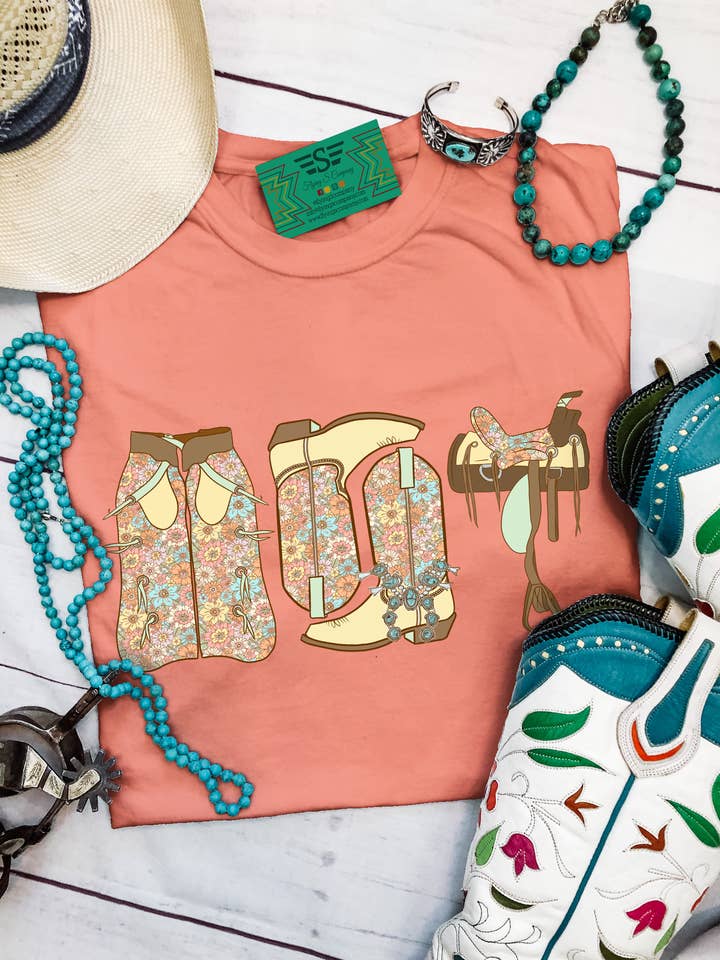 Blooming Cowgirl Essentials Tee for wholesale by Flying S Company