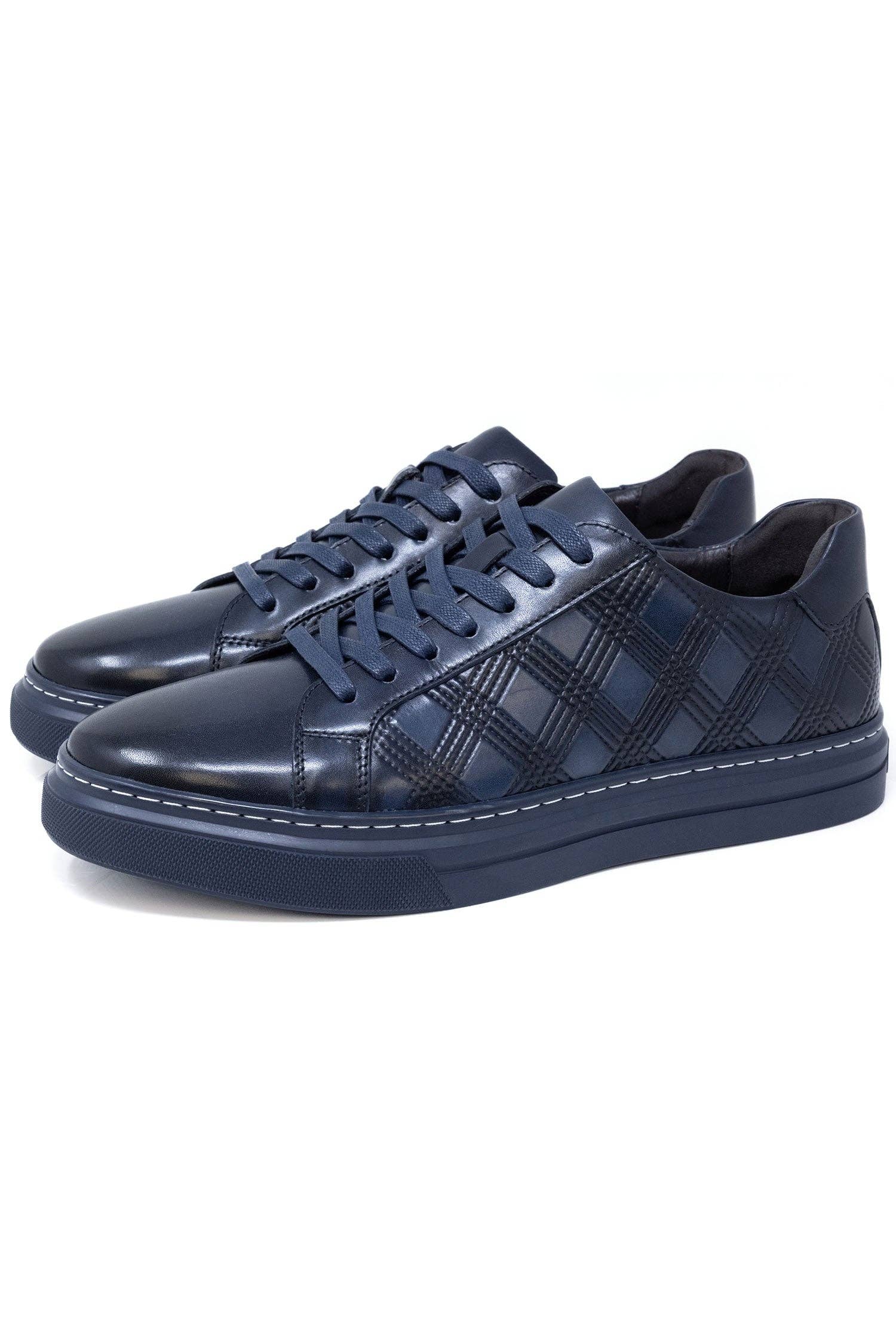 BARABAS - Wholesale Lifestyle Sneakers - Men's - Men's Checkered Lace-up Leather Sneakers 5SH0926