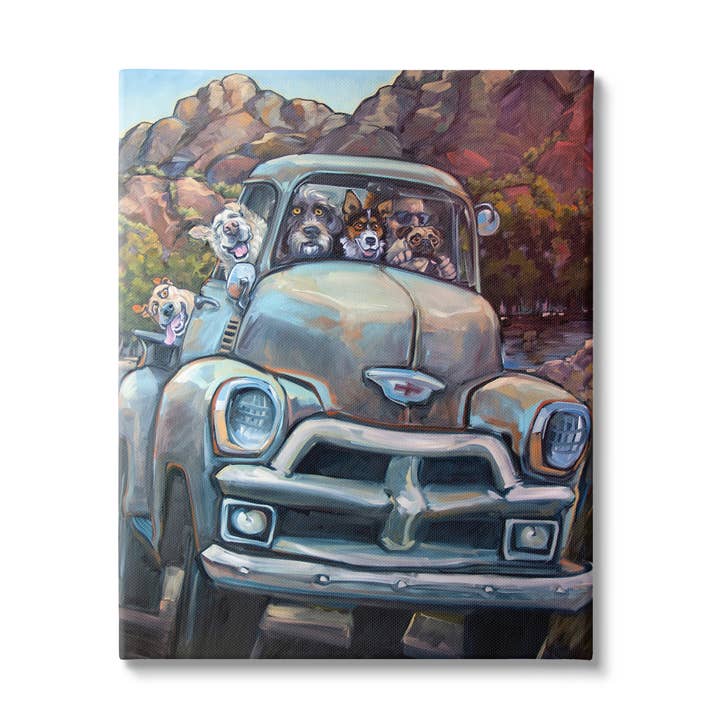 Lienzo Perros en forma de camioneta vintage para venta al por mayor de Stupell Industries