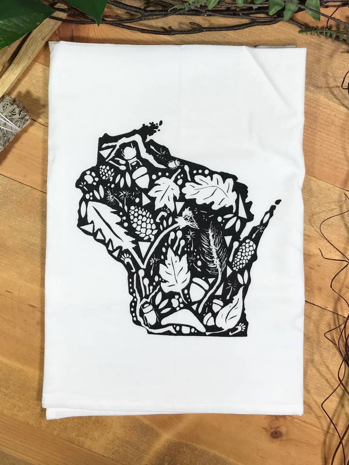 Siebdruck-Geschirrtuch Wisconsin Nature für den Großhandel von Tangled Up In Hue